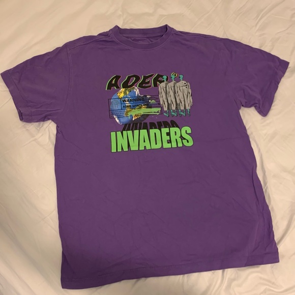 Ader Error Purple 'Invaders' T-Shirt - Picture 1 of 2